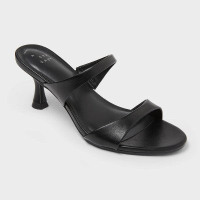 Women's Paige Heels with Memory Foam Insole - A New Day Black 5.5