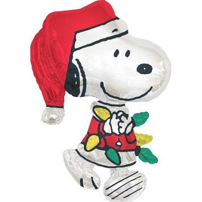 Anagram Pre-Inflated Helium Peanuts Santa Snoopy Supershape Foil Balloon