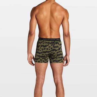 Pair of Thieves Men's Super Fit Camo Boxer Briefs - Forest Green S: Lightweight Mesh, Elastic Waistband
