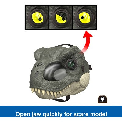 Jurassic World Rebirth T-Rex Rage N Roar Mask with LED Light Up Eyes