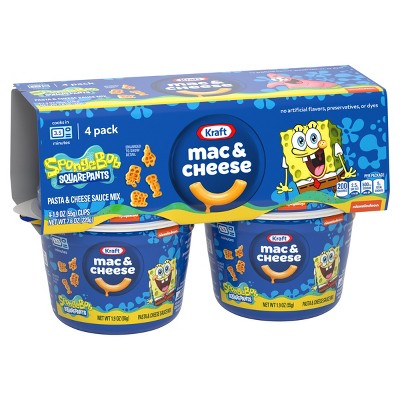 Kraft Spongebob Shapes Mac and Cheese Microwaveable Cups - 7.6oz/4ct