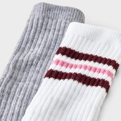 Women's 2pk Slouch Socks - Wild Fable Cream/Gray 4-10