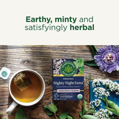 Traditional Medicinals Organic Nighty Night Valerian Herbal Tea - 16ct