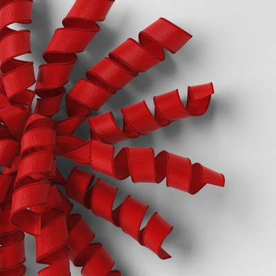 2ct Curl Swirl Grosgrain Christmas Decorative Bow Red - Wondershop
