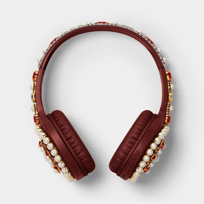 Embellishment On-Ear Headphones - heyday Jewel Red