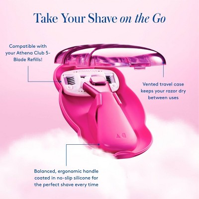Athena Club Mini Razor - Trial Size - Super Pink: 5 Blades, Whole Body, Package Quantity 1