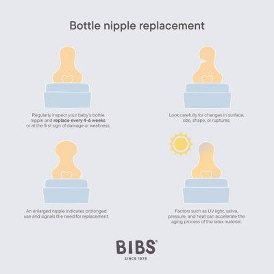 Bibs Glass Baby Bottle Set with Latex Nipple - 4 fl oz/2pk