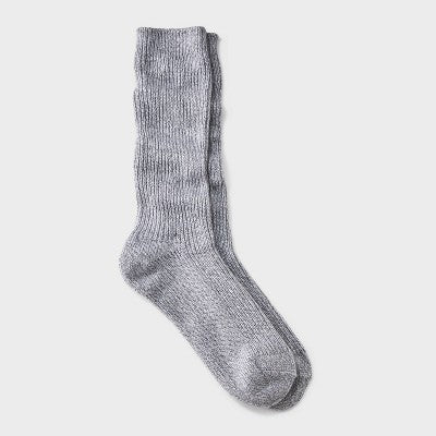 Women's Ribbed Super Soft Slouch Crew Socks - Auden Heather Gray 4-10