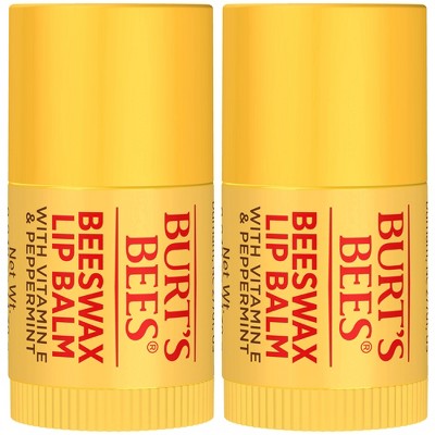 Burt's Bees Beeswax Must-Have Minis Lip Balm Set - 0.049oz/2ct: Moisturizing, Paraben-Free, Sulfate-Free, Peppermint Flavor