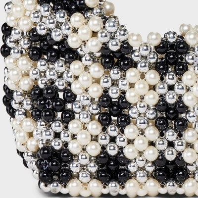 Beaded Checkered Bow Shoulder Bag - A New Day
