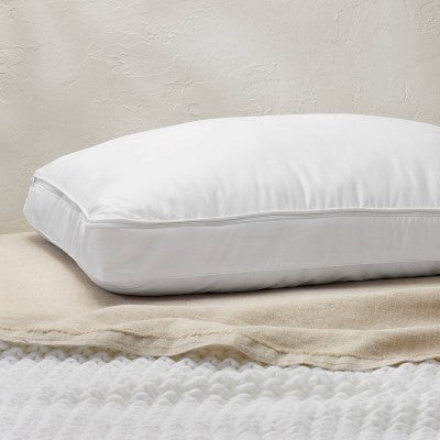 Standard/Queen Soft Customizable Down Alternative Bed Pillow Outer Comfort Cover White - Casaluna: Hypoallergenic, 300 Thread Count