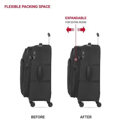 SWISSGEAR Zurich Softside Medium Checked Suitcase - Black
