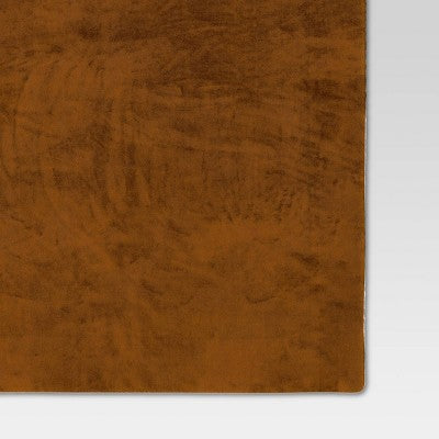 Solid Plush Throw with Faux Shearling Reverse Dark Tan - Threshold