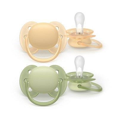 Philips Avent Ultra Soft Pacifiers 6-18m - Beige/Green - 2pk