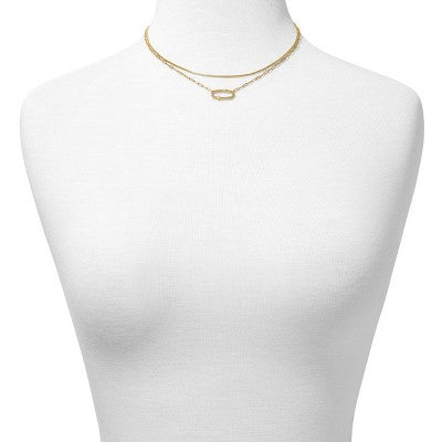 Kendra Scott Traci Cubic Zirconia Multi-Strand Necklace Set - Gold: 14K Gold Over Brass, Lobster Claw Clasp