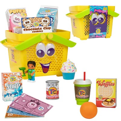 Toys and Colors Mystery Shopping Basket with Surprises and Collectible Mini Figures