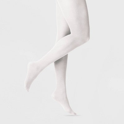 Women's 50D Opaque Tights - A New Day White S/M