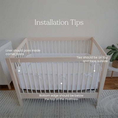 HALO Breathable Mesh Crib Liner, Full Size Crib - Classic, White