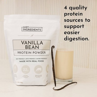 Just Ingredients Vanilla Bean Protein Mix - 17.5oz - 15 servings: Non-Caffeinated Powder, Sports Drink