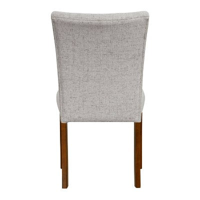 HomePop Set of 2 Tufted Back Parsons Dining Chairs Neutral: Upholstered, Plywood Frame, 300 lbs Capacity (LOCAL PICKUP ONLY)