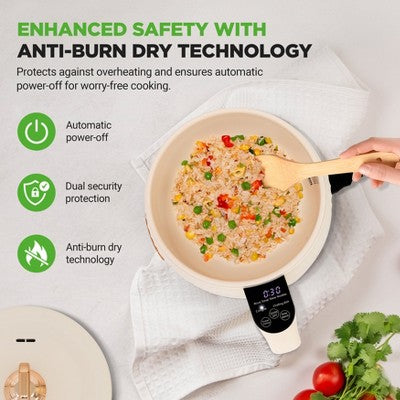 NutriChef 1.6L Multi-Functional Portable Electric Rice Cooker - White, with Ceramic Coating (LOCAL PICKUP ONLY)