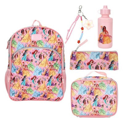 Disney Princess 5pc Set Quilted Backpack - Pink