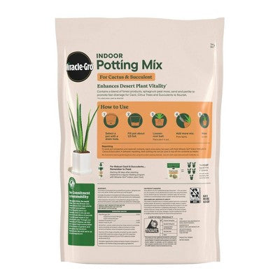 Miracle-Gro Indoor Cactus & Succulent 8.009lbs Potting Soil