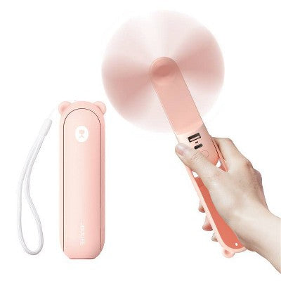 JISULIFE Handheld Mini Fan, 3-in-1 Hand Fan and Portable USB Rechargeable Pocket Fan - Pink: Personal Handheld, Battery Powered