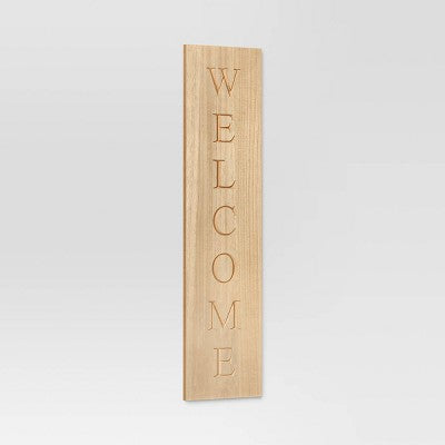 40"x10" Reversible Wood Leaner - Threshold: Farmhouse Style MDF Vertical Decor with Rustic Quote Adage Saying (LOCAL PICKUP ONLY)