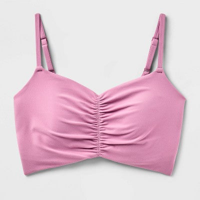 Women's Everyday Soft Ruched Sports Bra All In Motion Mauve M