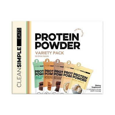Clean Simple Eats Protein Powder Sticks - Variety Pack - 11.9oz/10ct