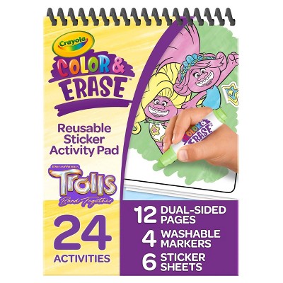 Crayola Trolls Color & Erase Reusable Sticker Activity Pad