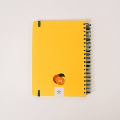 Papier 150pg Recipe Journal 9.84"x7.48" Orange Tree: Guided Spiral Notebook for Recipes, Hard Cover, Adult Stationery