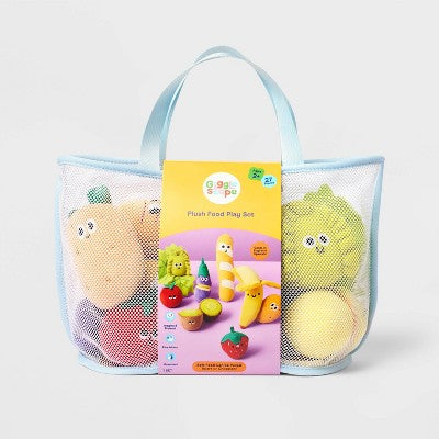 Plush Food Play Set - Gigglescape: Kitchen Toy for Toddlers, Includes Play Vegetables & Fruit, 18 Pieces
