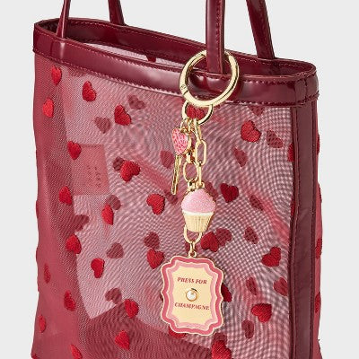Valentine's Day Press for Champagne & Sweets Bag Charm - A New Day Pink/Gold
