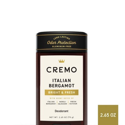 Cremo Solid Deodorant Italian Bergamot - 2.65oz