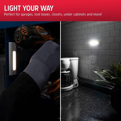 Energizer LED Magnet Mount Stick Light Push Button: Magnetic Dimmable Cabinet Lamp, Battery-Powered, 40 Lumens