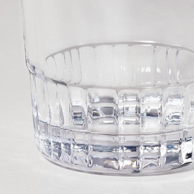 6.5oz Short Fluted Glass Tumbler Clear - Hearth & Hand with Magnolia: Dishwasher-Safe, Farmhouse Style