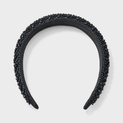 Crystal Rhinestone Padded Headband - A New Day Black