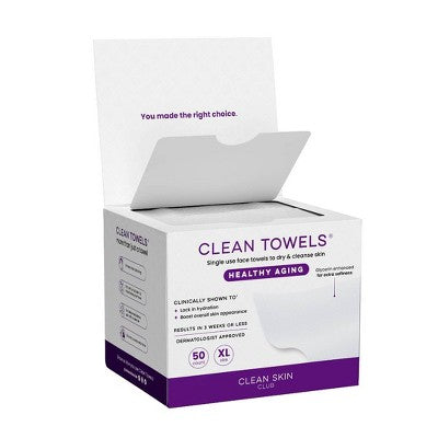 Clean Skin Club Clean Towels Healthy Aging - XL - 50ct