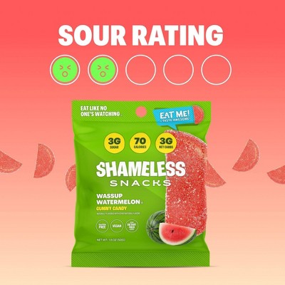 Shameless Snacks Wassup Watermelon Low Calorie Keto Gummies Candy - 1.8oz