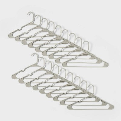 18pk Plastic Hangers Gray - Brightroom (LOCAL PICKUP ONLY)