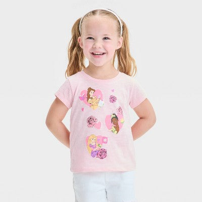 Toddler Girls' Rose Princess Graphic T-Shirt - Rose Pink 4T
