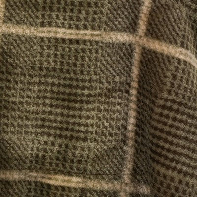 Glen Plaid Printed Plush Throw Blanket with Faux Shearling Reverse Dark Sage Green - Threshold