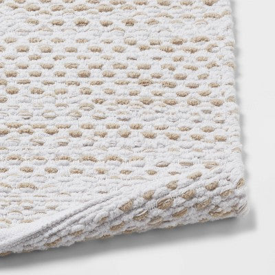 20"x30" Traditional Chenille Bath Rug Tan/White - Threshold