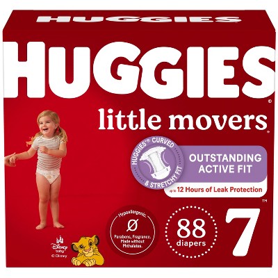 Huggies Little Movers Baby Disposable Diapers - Size 7 - 88ct