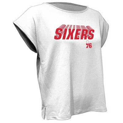NBA Philadelphia 76ers Women's White Round Neck Short Sleeve T-Shirt - M