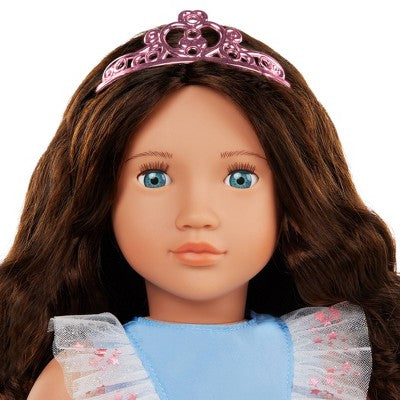 Our Generation Naomi 18" Doll in Birthday Party Dress with Balloons and Tiara - Dark-Brown Hair/Light-Blue Eyes