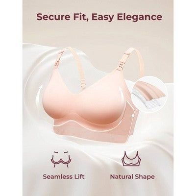 Momcozy Ultra Soft Wearable Pumping & Nursing Bra - Beige - L