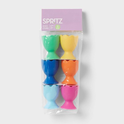 6pc Rainbow Display Plastic Easter Egg Cups - Spritz